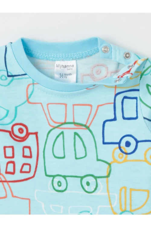 Araba Desenli 2li Body 9706