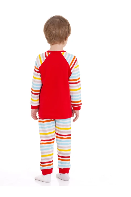 Astronot Baskılı Çizgili Pijama Takım 54210