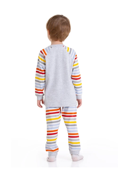 Astronot Baskılı Çizgili Pijama Takım 54210