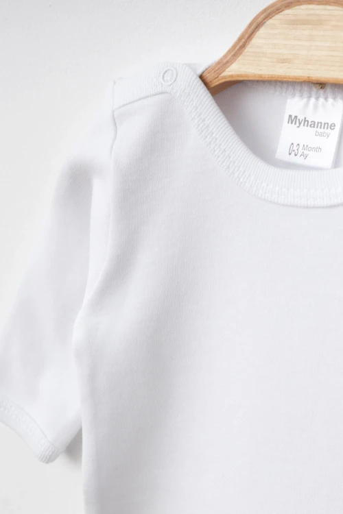 Bisiklet Yaka Basic Bebek Uzun Kol  Çıtçıtlı Body 3lü 355