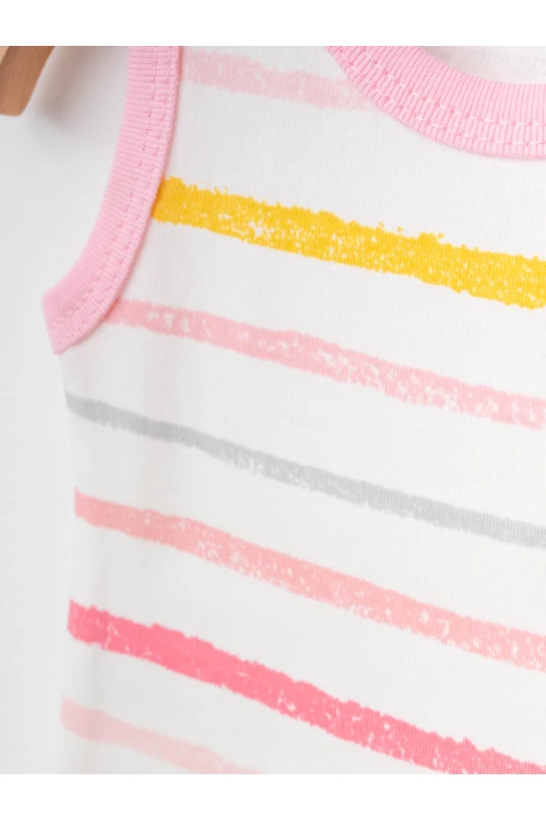 Çizgili 2li Askılı Çıtçıtlı Body 9688