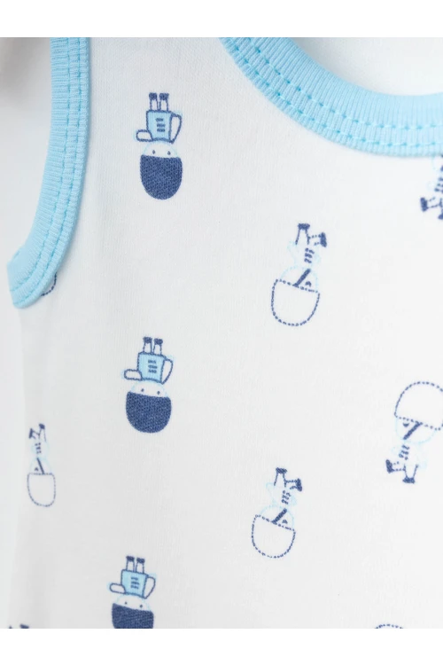 Desenli 2li Askılı Çıtçıtlı Body 9658