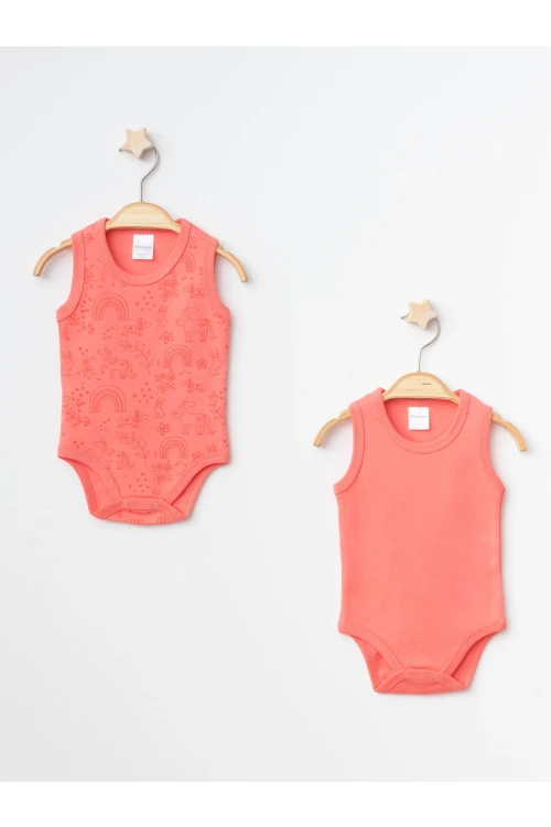 Desenli 2li Askılı Çıtçıtlı Body 9700