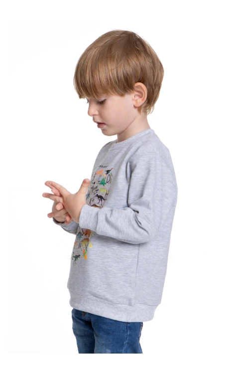 Dinazor Baskılı Erkek Bebek Sweatshirt 54264