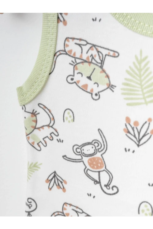 Hayvan Desenli 2li Askılı Çıtçıtlı Body 9667