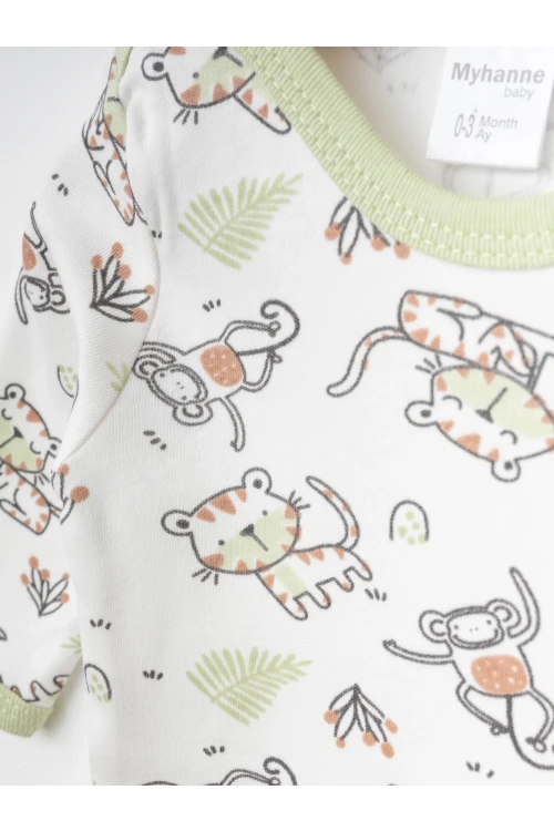 Hayvan Desenli 2li Uzun Kol Çıtçıtlı Body 9665