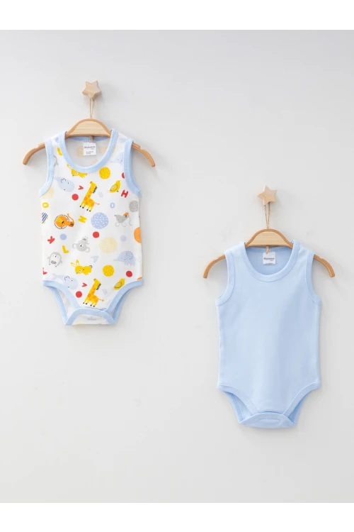 Hayvanlar Desenli 2li Askılı Body 9629