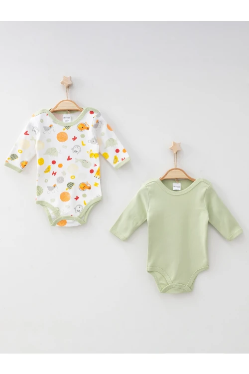 Hayvanlar Desenli 2li Uzun Kol Body 9621