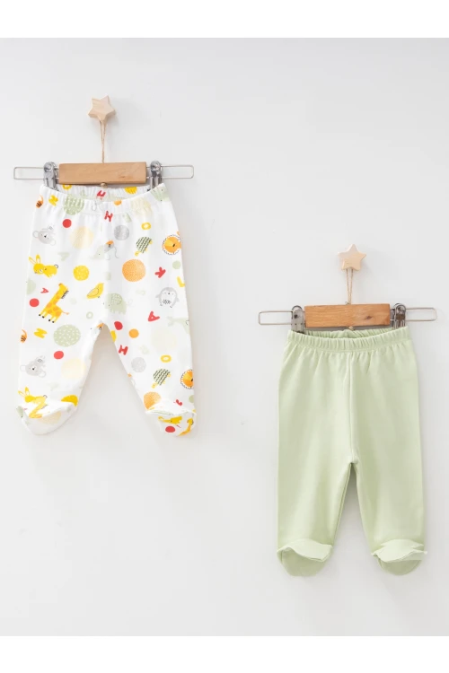 Hayvanlar Desenli Patikli 2li Tek Alt 7303