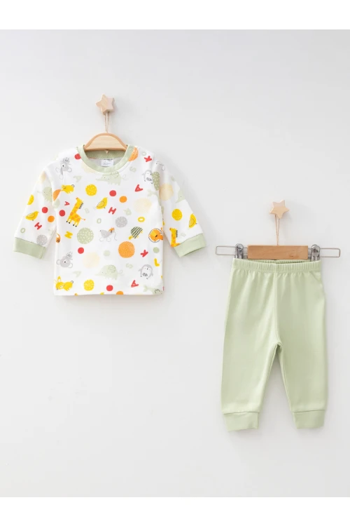 Hayvanlar Desenli Pijama Takımı 2406