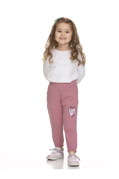 Kalp Baskılı Kız Bebek Eşofman Altı 110104