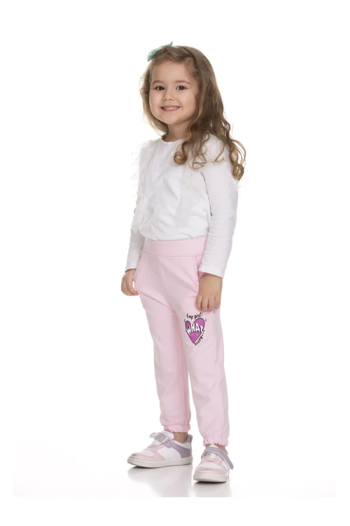 Kalp Baskılı Kız Bebek Eşofman Altı 110104