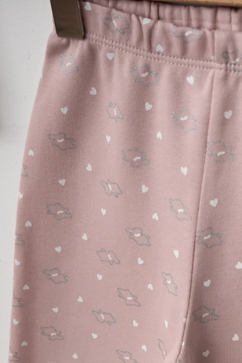 Kalpli Ayıcık Baskılı Emprime Pijama Takım 2397