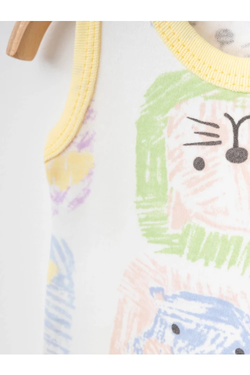 Karışık Desenli 2li Askılı Çıtçıtlı Body 9661