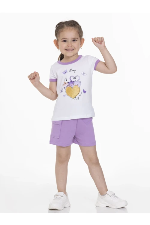 Kedi Baskılı Şortlu Takım 63116