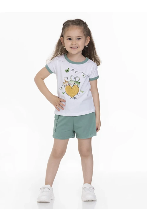 Kedi Baskılı Şortlu Takım 63116