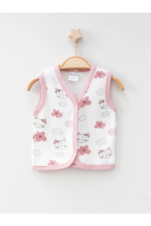Kedi Desenli Yelek 9631