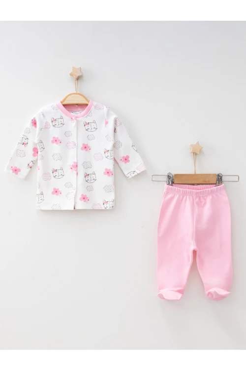 Kedi Emp. Patikli Pijama Takım 2408