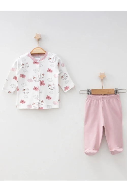 Kedi Emp. Patikli Pijama Takım 2408