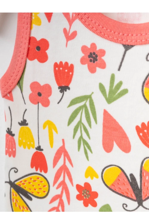 Kelebek Desenli 2li Askılı Çıtçıtlı Body 9697