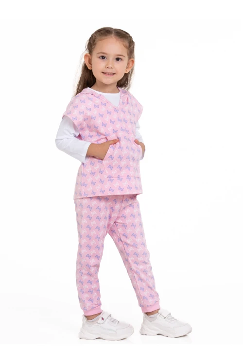 Kelebek Desenli 3lü Yelekli Takım 54316