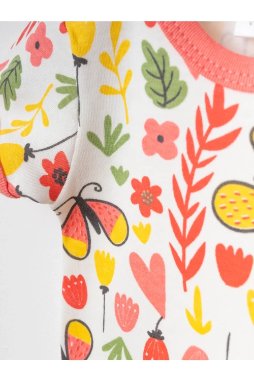 Kelebek Desenli Yarım Kol Çıtçıtlı Body 9696