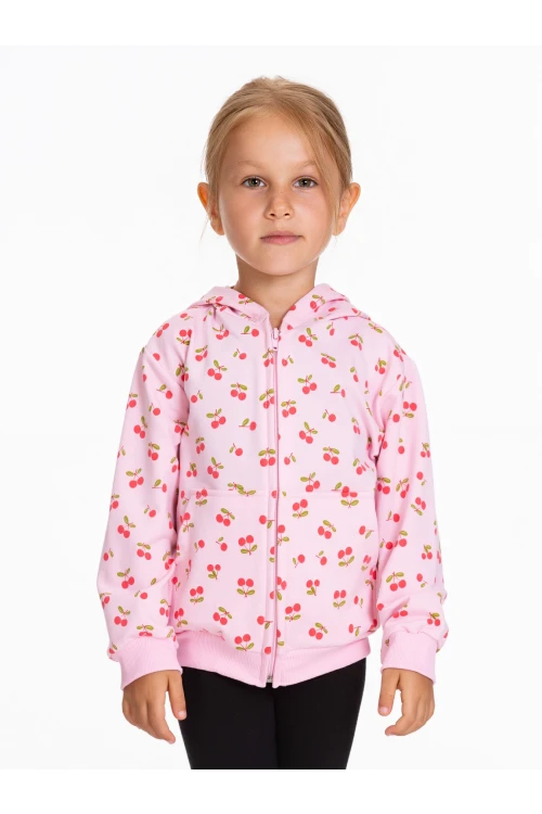 Kiraz Desenli Kapüşonlu Hırka 54358