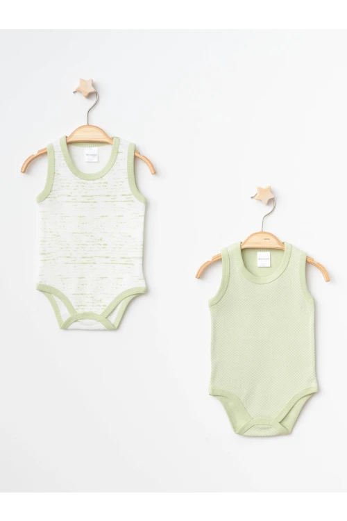 Kırık Çizgi Desenli 2li Askılı Çıtçıtlı Body 9670