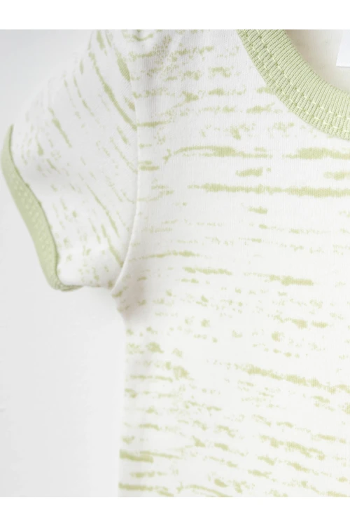 Kırık Çizgi Desenli 2li Yarım Kol Çıtçıtlı Body 9669