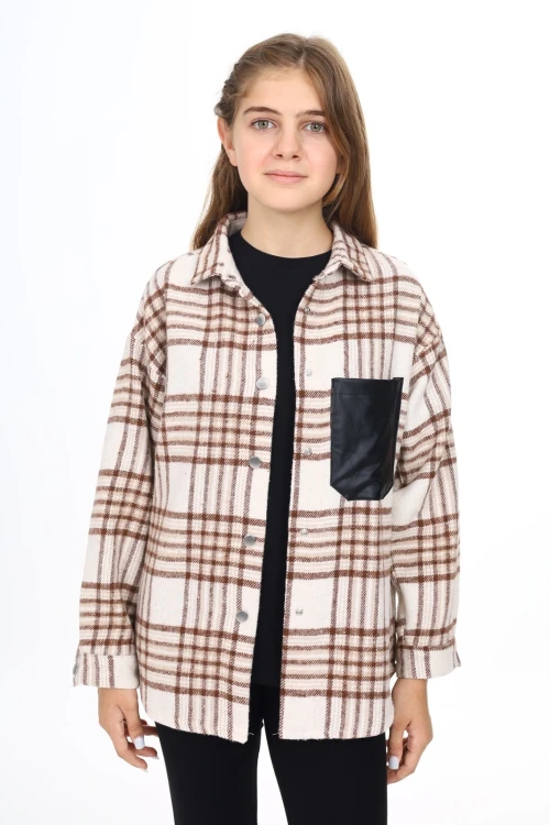 Kız Çocuk Ekose Desenli Gömlek 264