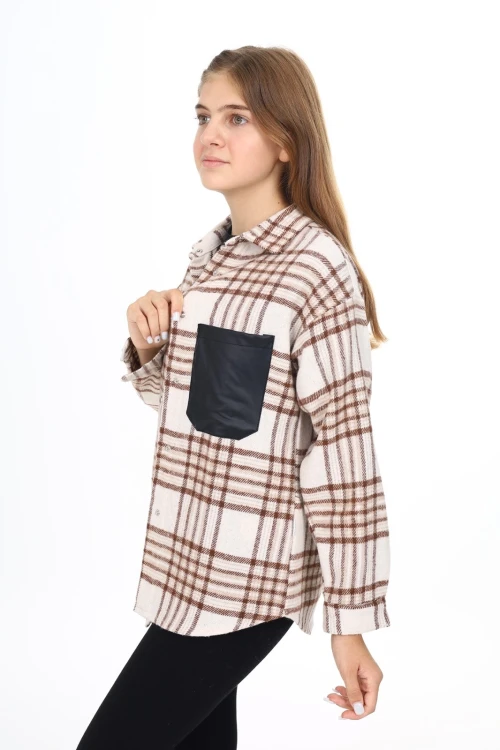 Kız Çocuk Ekose Desenli Gömlek 264