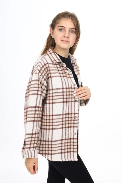 Kız Çocuk Ekose Desenli Gömlek 264