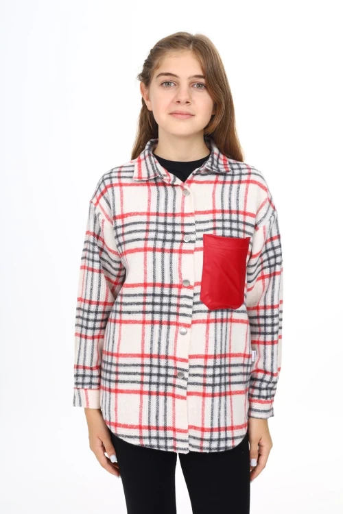 Kız Çocuk Ekose Desenli Gömlek 264