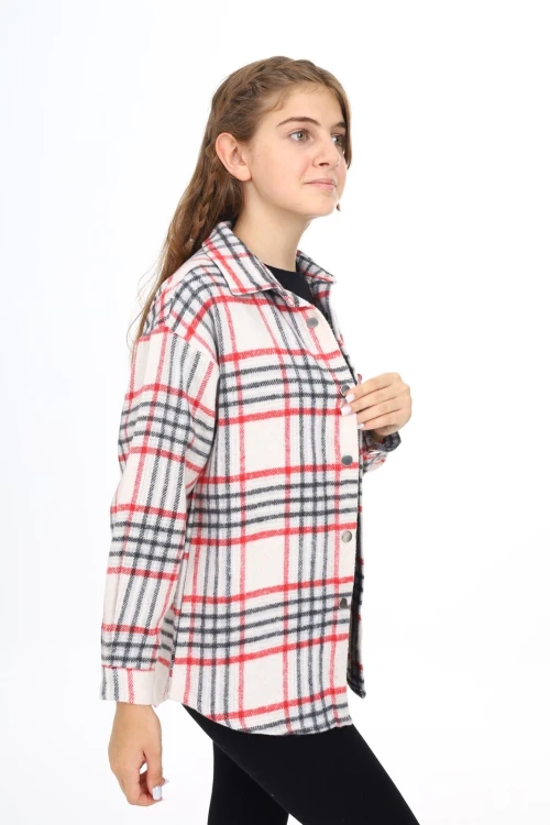 Kız Çocuk Ekose Desenli Gömlek 264