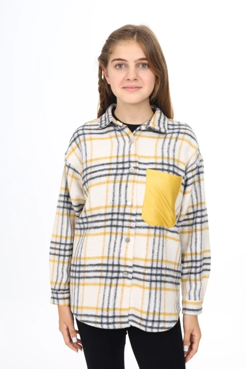 Kız Çocuk Ekose Desenli Gömlek 264