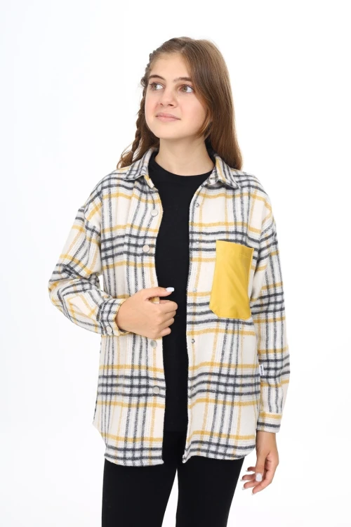 Kız Çocuk Ekose Desenli Gömlek 264