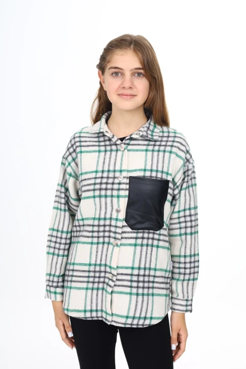 Kız Çocuk Ekose Desenli Gömlek 264