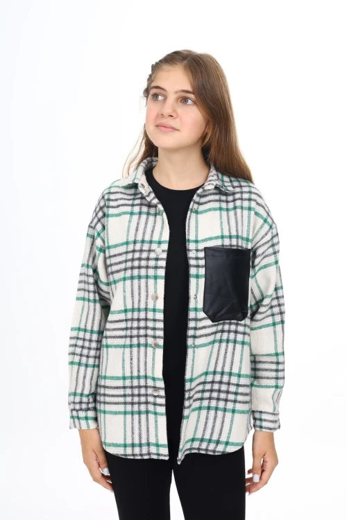 Kız Çocuk Ekose Desenli Gömlek 264