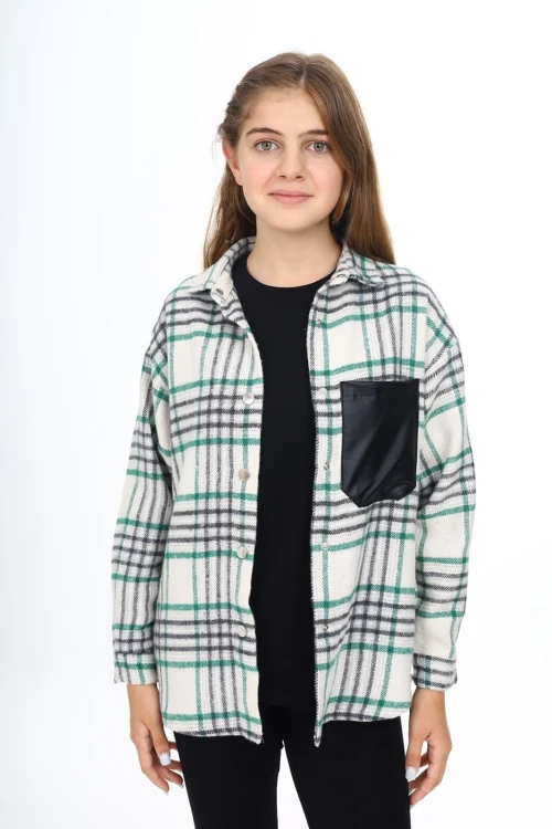 Kız Çocuk Ekose Desenli Gömlek 264