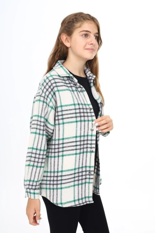 Kız Çocuk Ekose Desenli Gömlek 264