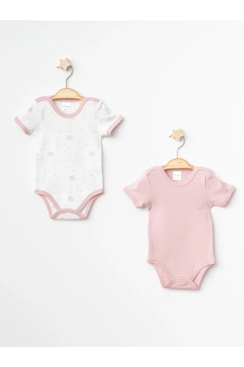 Kuzu Desenli Yarım Kol 2li Çıtçıtlı Body 9675