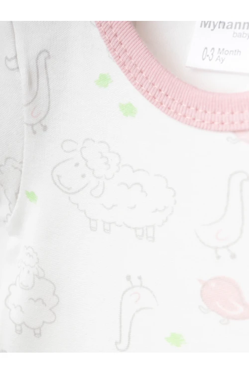 Kuzu Desenli Yarım Kol 2li Çıtçıtlı Body 9675