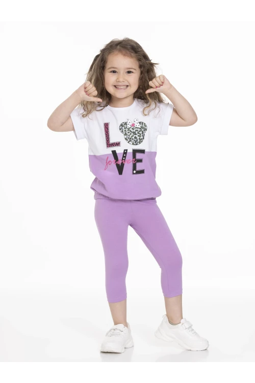 Love Baskılı Garnili Taytlı Takım 63110