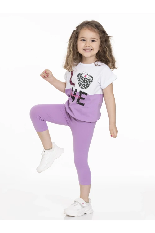 Love Baskılı Garnili Taytlı Takım 63110