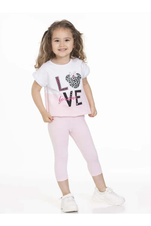 Love Baskılı Garnili Taytlı Takım 63110