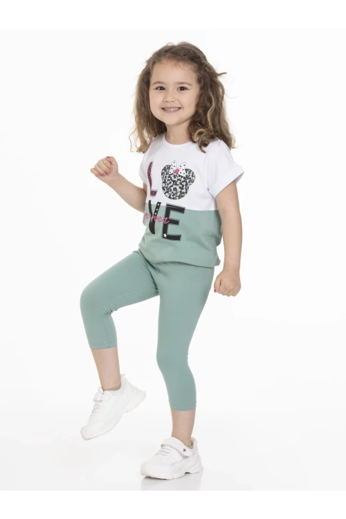 Love Baskılı Garnili Taytlı Takım 63110