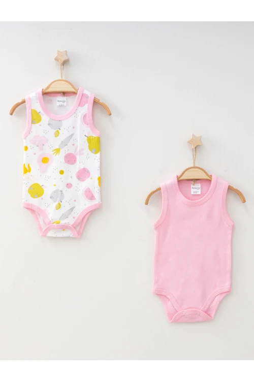 Meyve Sebze Desenli 2li Askılı Body 9627