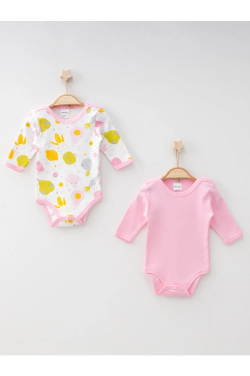 Meyve Sebze Desenli 2li Uzun Kol Body 9620