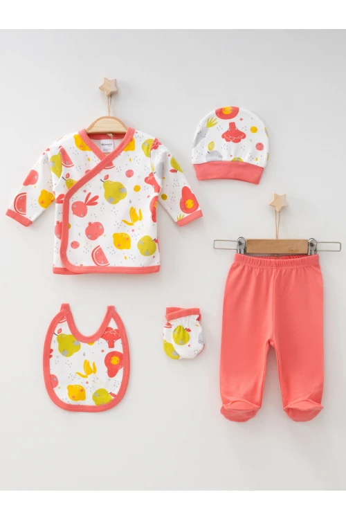 Meyve Sebze Desenli 5li Bebe Set 6256
