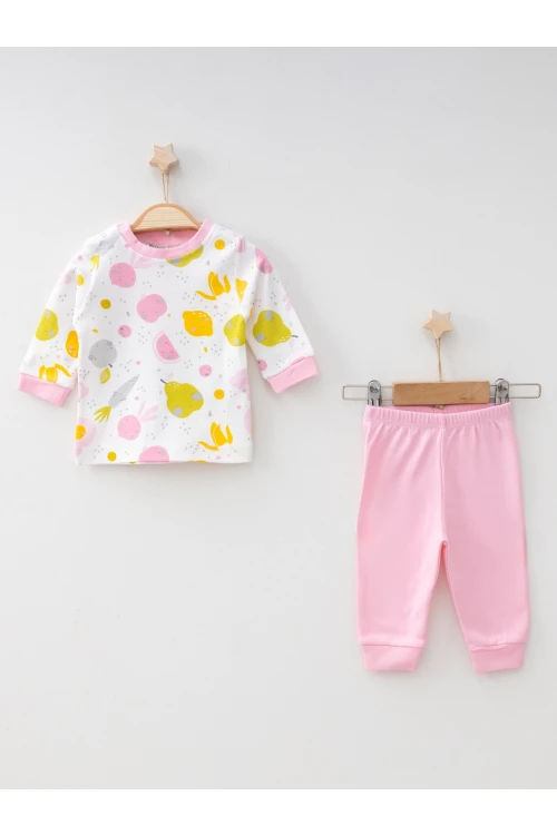 Meyve Sebze Desenli Bebe Pijama Takımı 2405